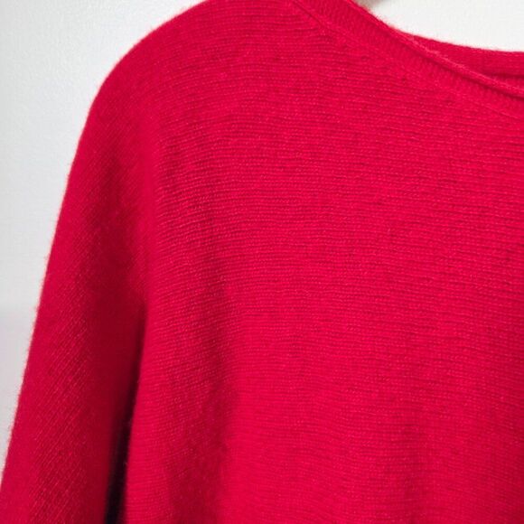 EUC BIANCO & BLU RED MERINO WOOL BLEND BOATNECK SWEATER TOP SIZE M - Picture 5 of 16